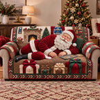 Santa Nap Time Quilted Sofa Cover