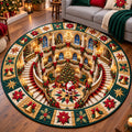 Jolly Santa Workshop Quilted Round Mat