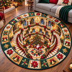 Jolly Santa Workshop Quilted Round Mat