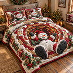 Chimney Slide Frosty Friend Quilted Bedding Set