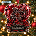 Day of the Dead Skeleton Lovers Christmas Mica Ornament