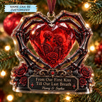 Day of the Dead Skeleton Lovers Christmas Mica Ornament