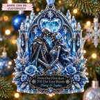 Day of the Dead Skeleton Lovers Christmas Mica Ornament