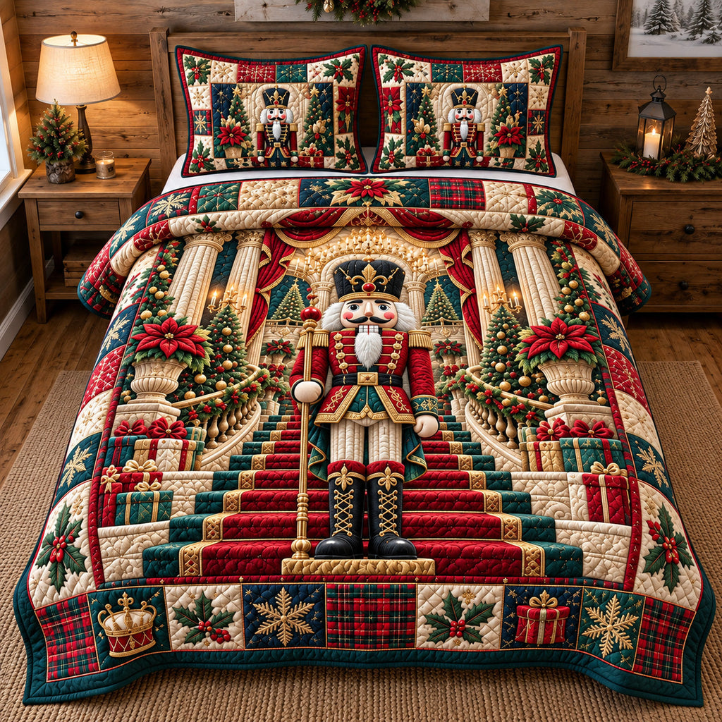 Imperial Red Toy Soldier Guard Quilted Bedding Set
