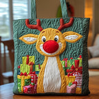 Christmas Rudolph Quilted Tote Bag