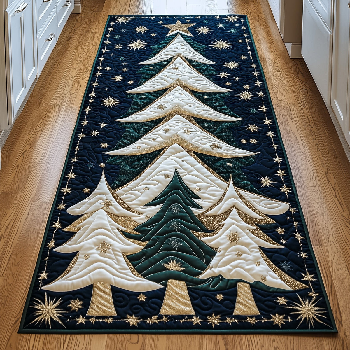 Starry Christmas Tree Runner Rug