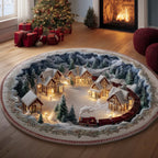 Snowy Express Quilted Round Mat