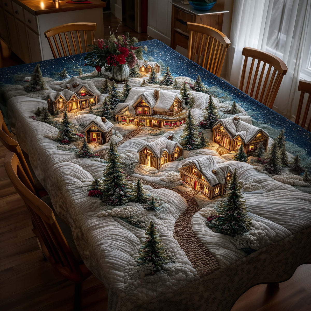 Holiday Village Tablecloth
