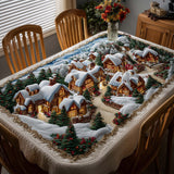 Festive Pines Holiday Village Tablecloth