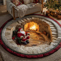 Festive Santa Quilted Round Mat