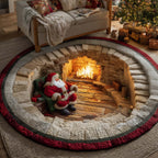 Festive Santa Quilted Round Mat