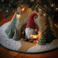 Pine Cone Nisse Gathering Quilted Tree Skirt