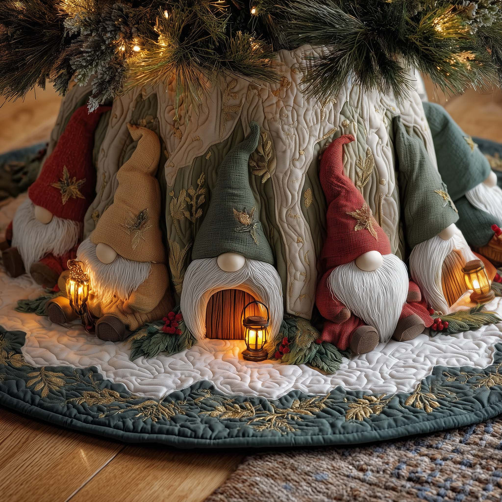 Woodland Tomte Sanctuary Quilted Tree Skirt