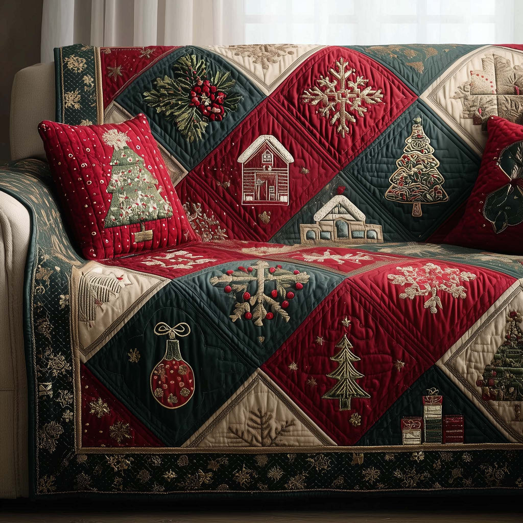 Country Quilt Medley Quilted Sofa Cover