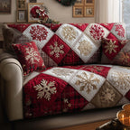 Christmas Patchwork Quilted Sofa Cover