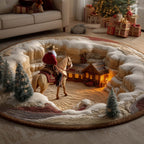 Cowboy Santa Quilted Round Mat