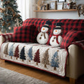 Frosty Merrymaker Quilted Sofa Cover
