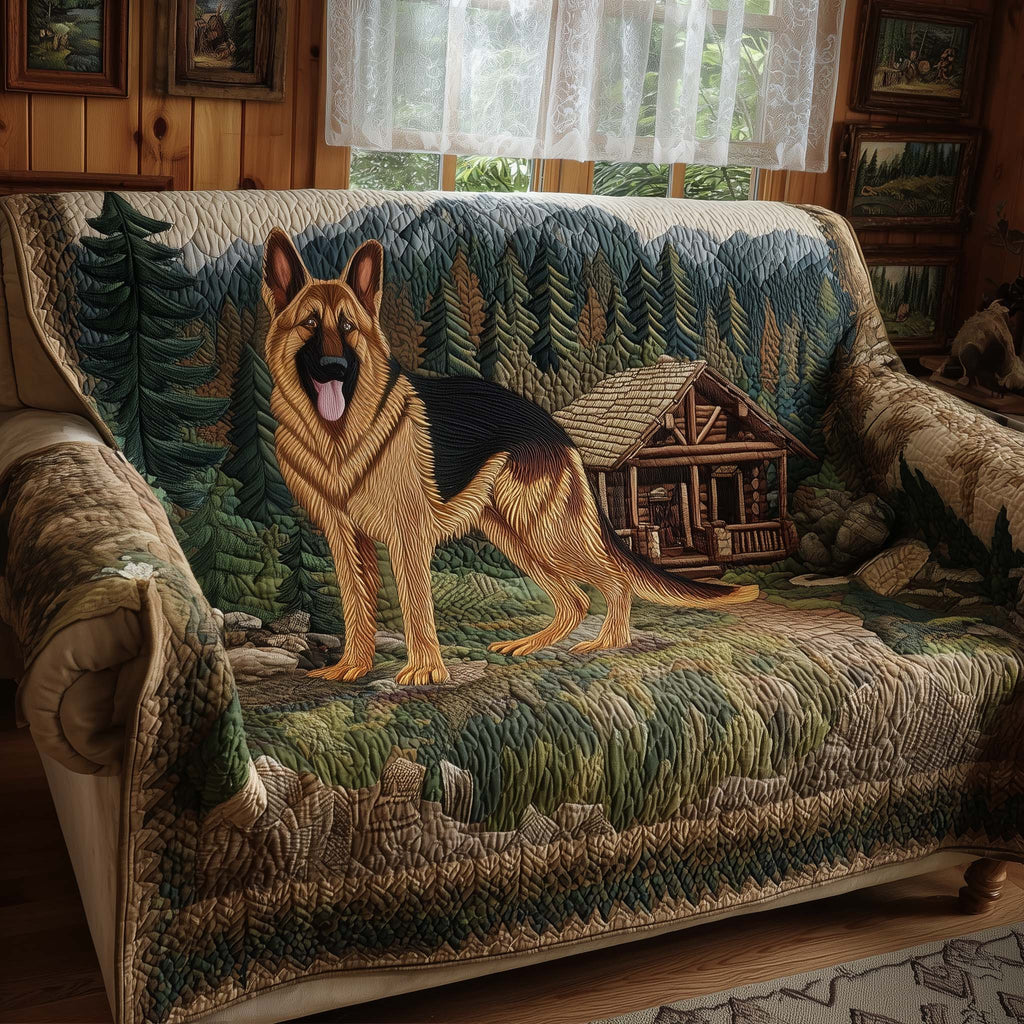 Loyal German Shepherd Quilted Sofa Cover