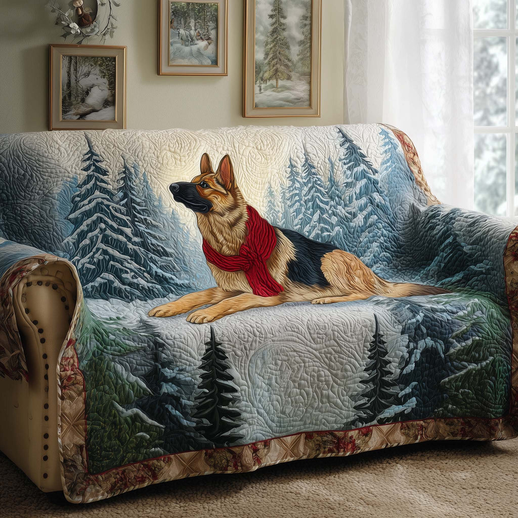 Noble German Shepherd Quilted Sofa Cover