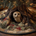 Nocturnal Feathered Guardian Quilted Tree Skirt
