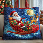 Velvet Crimson Sleigh Quilted Tote Bag