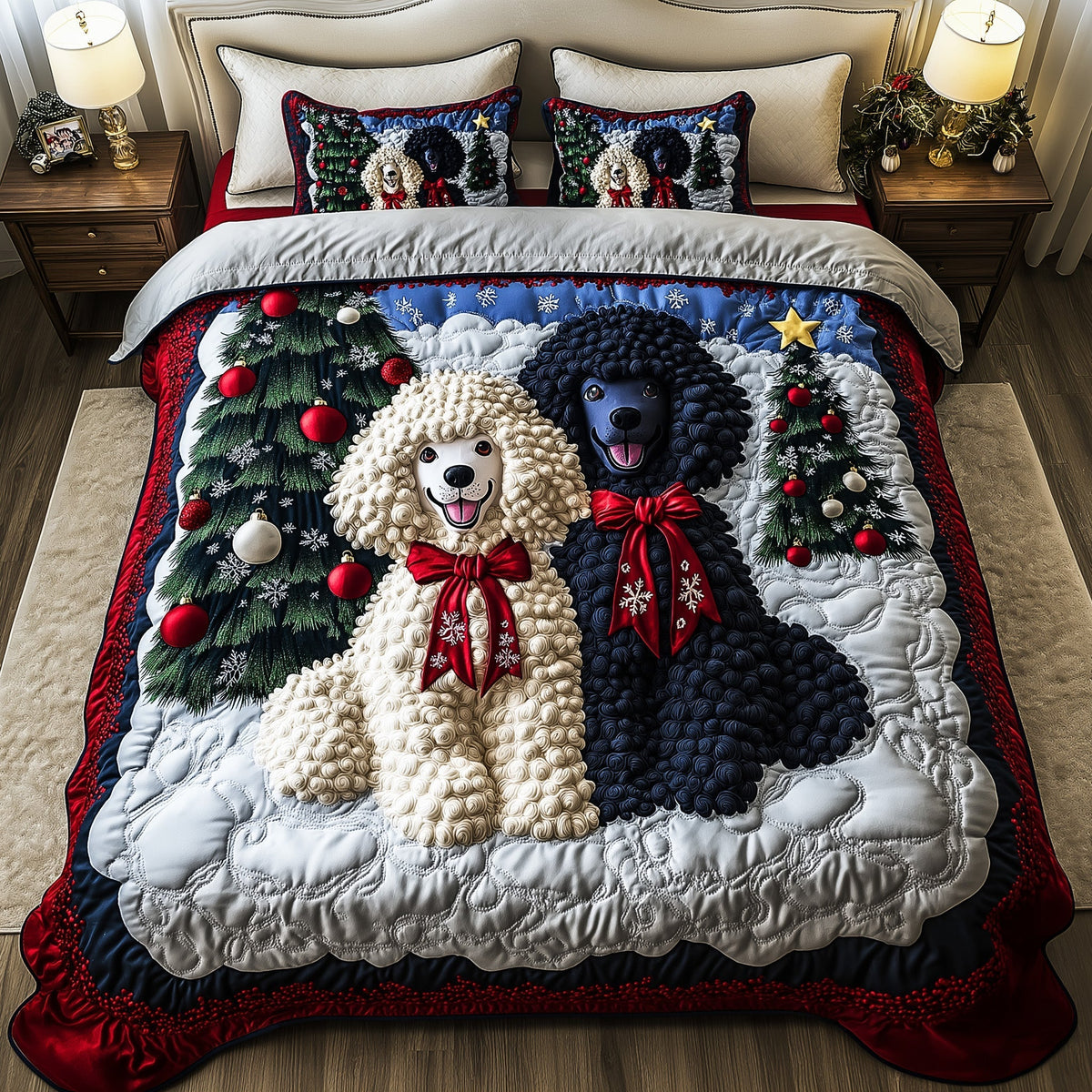 Chic Curly Canine Duvet Cover Set