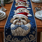 Christmas Shih Tzu Quilted Table Runner