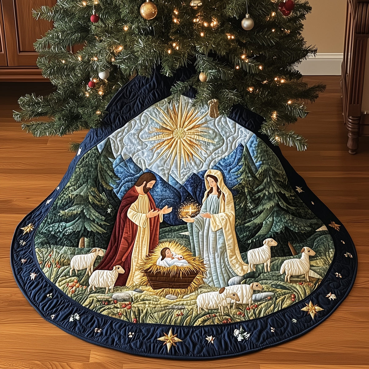 Sacred Divine Light Quilted Tree Skirt