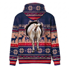 Goat Christmas Hoodie - Funny Santa Goat Faux Knit Print Farm Animal Christmas
