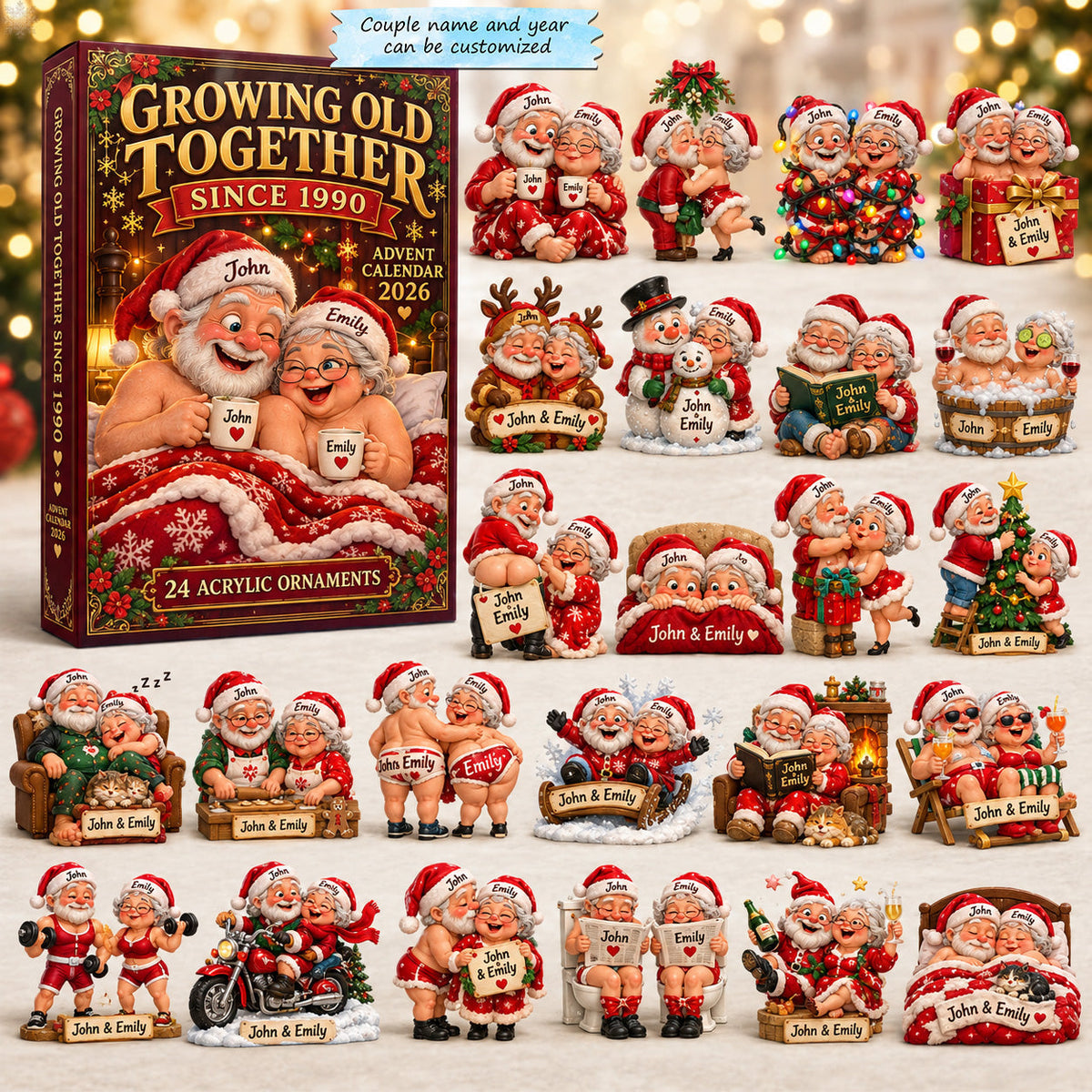 Growing Old Together Christmas Custom Name and Year Advent Calendar 2026