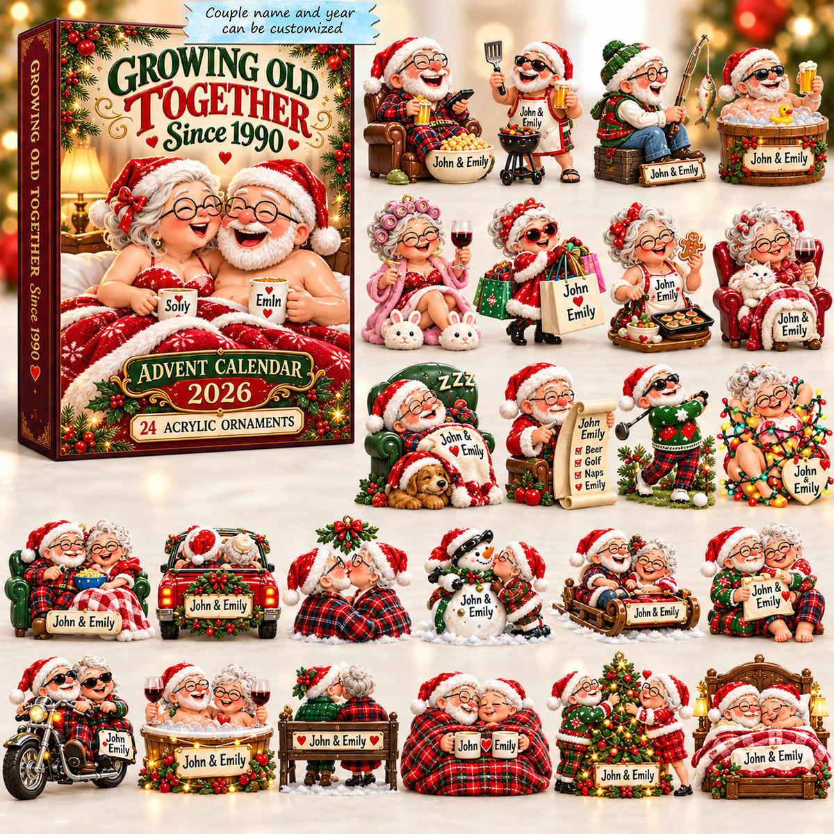 Growing Old Together Holiday Fun Custom Name and Year Advent Calendar 2026