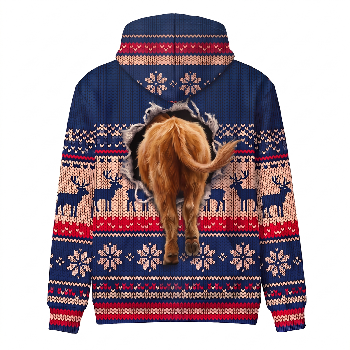 Highland Cow Christmas Hoodie - Farm Animal Christmas Gift