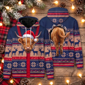 Highland Cow Christmas Hoodie - Farm Animal Christmas Gift