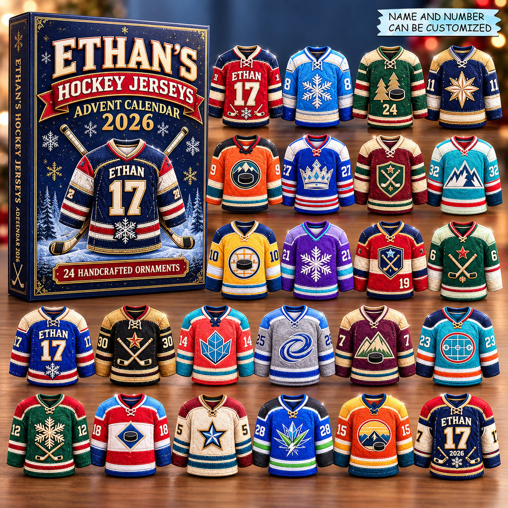 Hockey Jerseys Custom Name and Number Advent Calendar 2026