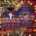 Holstein Cow Christmas Hoodie - Funny Santa Cow Faux Knit Print Farm Animal Christmas