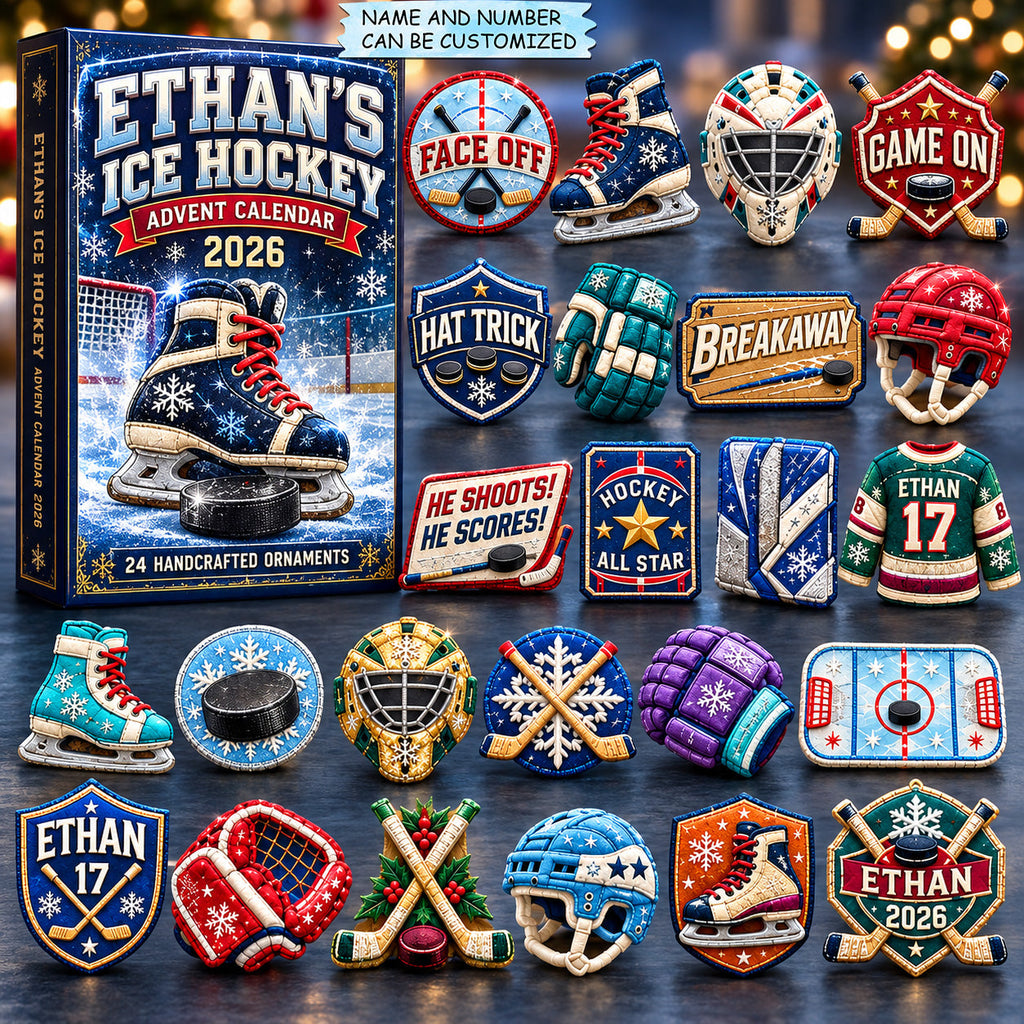 Ice Hockey Game Custom Name and Number Advent Calendar 2026