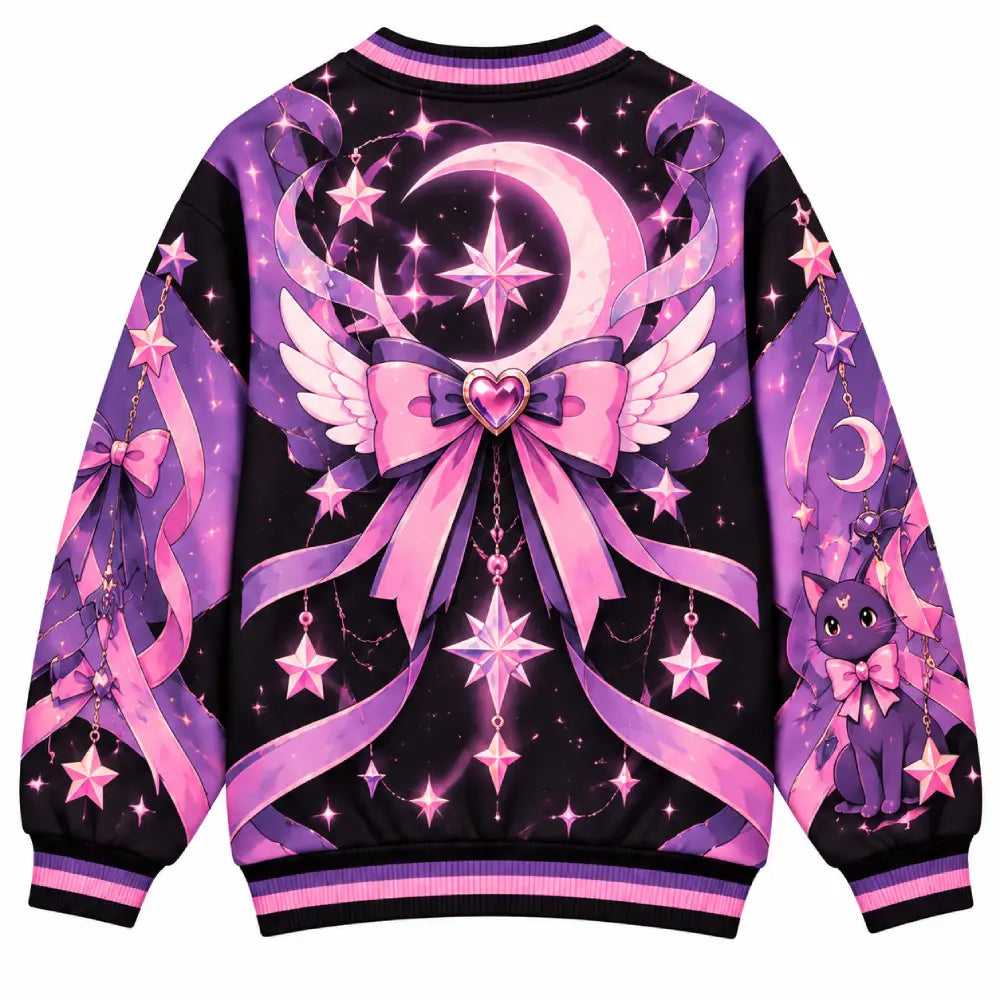 Kawaii Magical Gothic Christmas Funny Anime Illusion Purple & Black Sweater