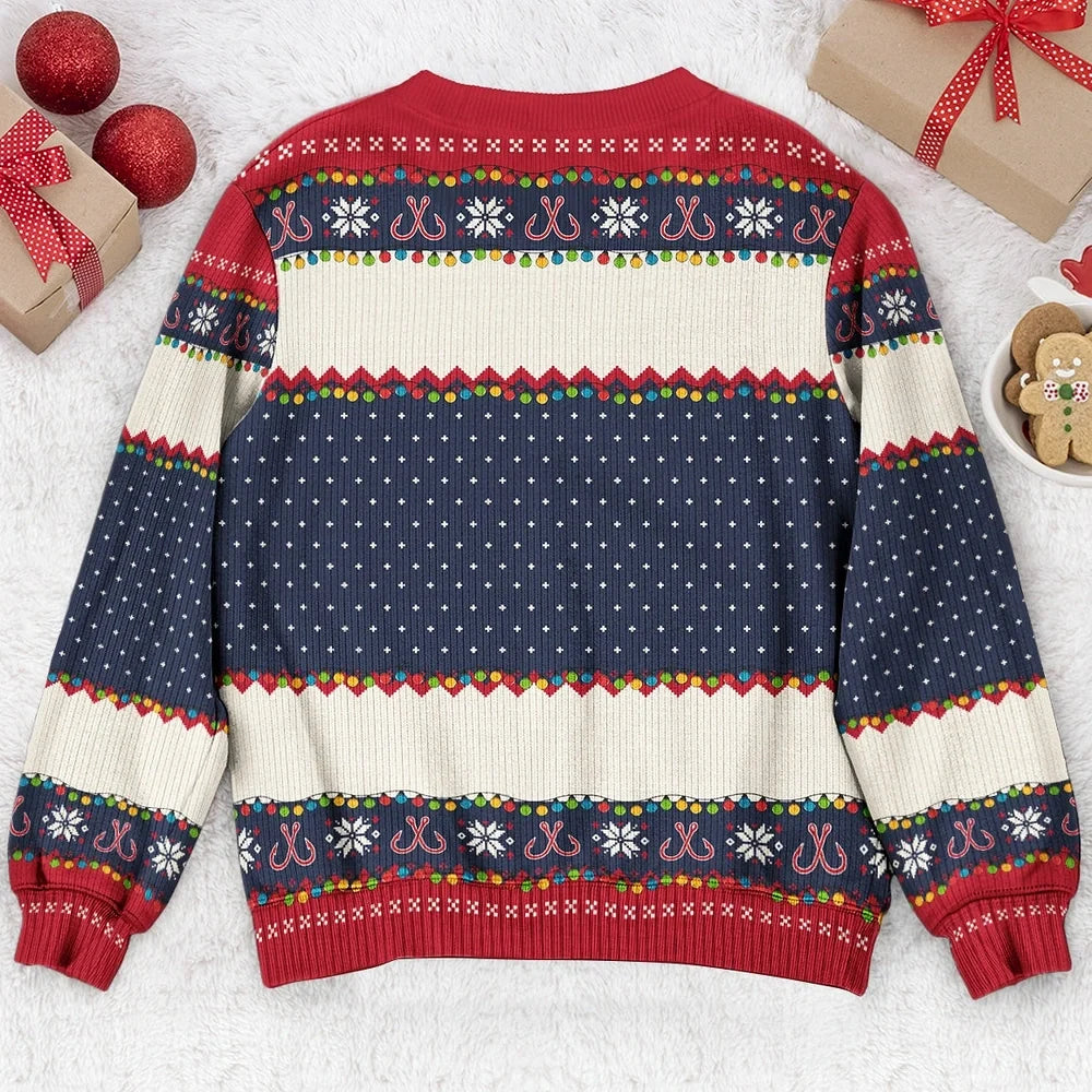 Merry Fishmas Gift For Fishing Lovers Personalized Photo Ugly Sweater