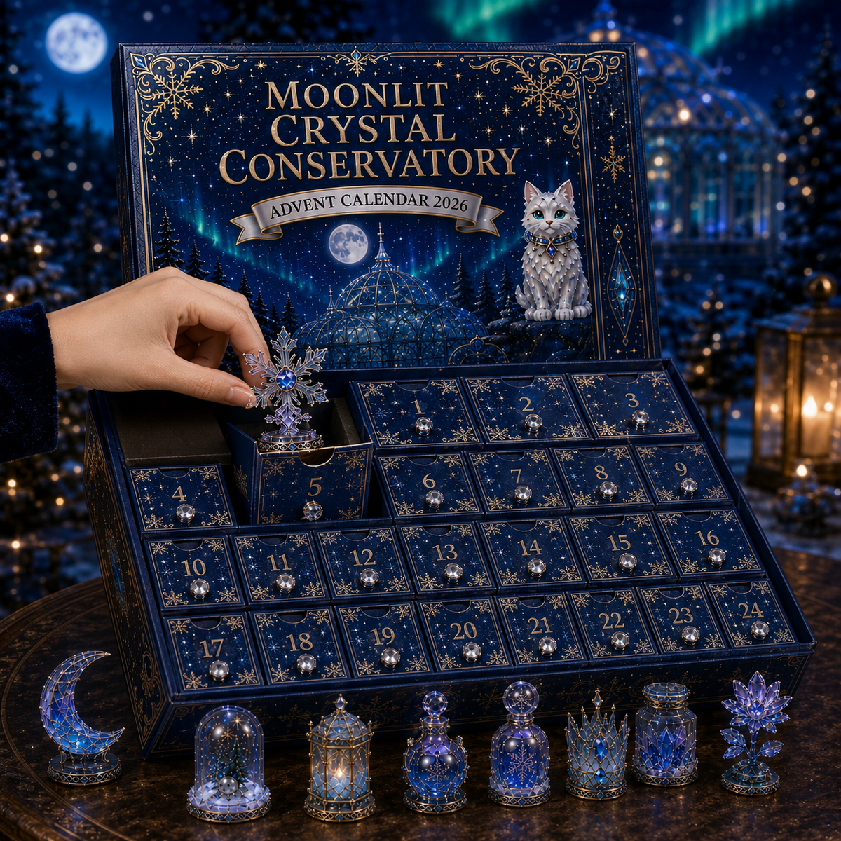 Moonlit Crystal Conservatory 24 Days Crystal Miniature Countdown Advent Calendar 2026