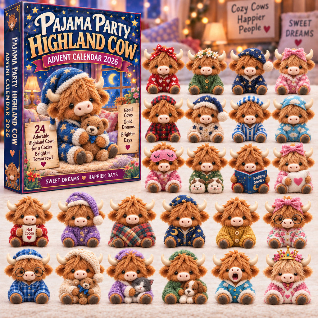 Pajama Party Highland Cow Advent Calendar 2026