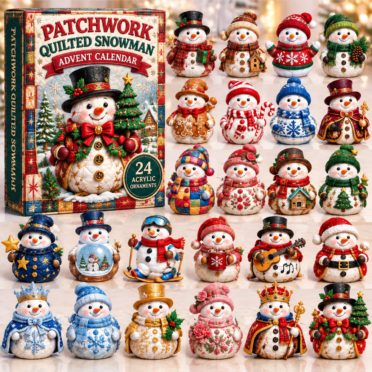 Patchwork Quilted Snowman Special Advent Calendar 2026