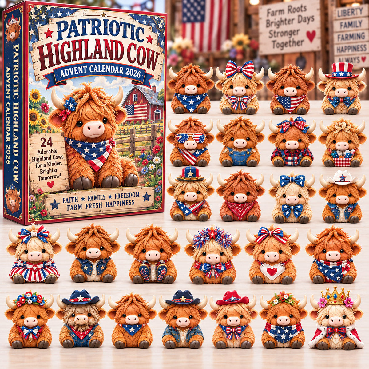 Patriotic Highland Cow Limited Edition Advent Calendar 2026