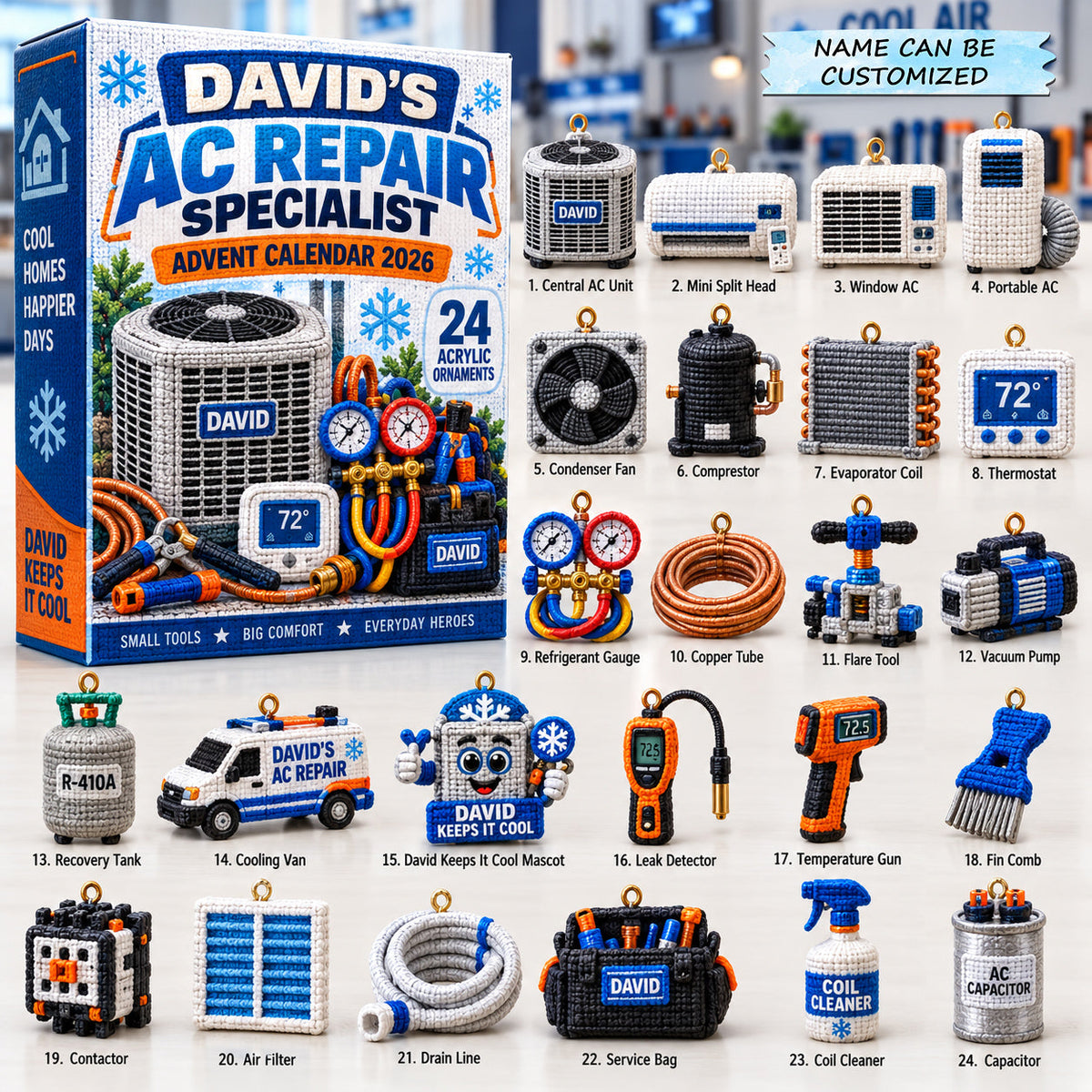 Personalized AC Repair Advent Calendar 2026