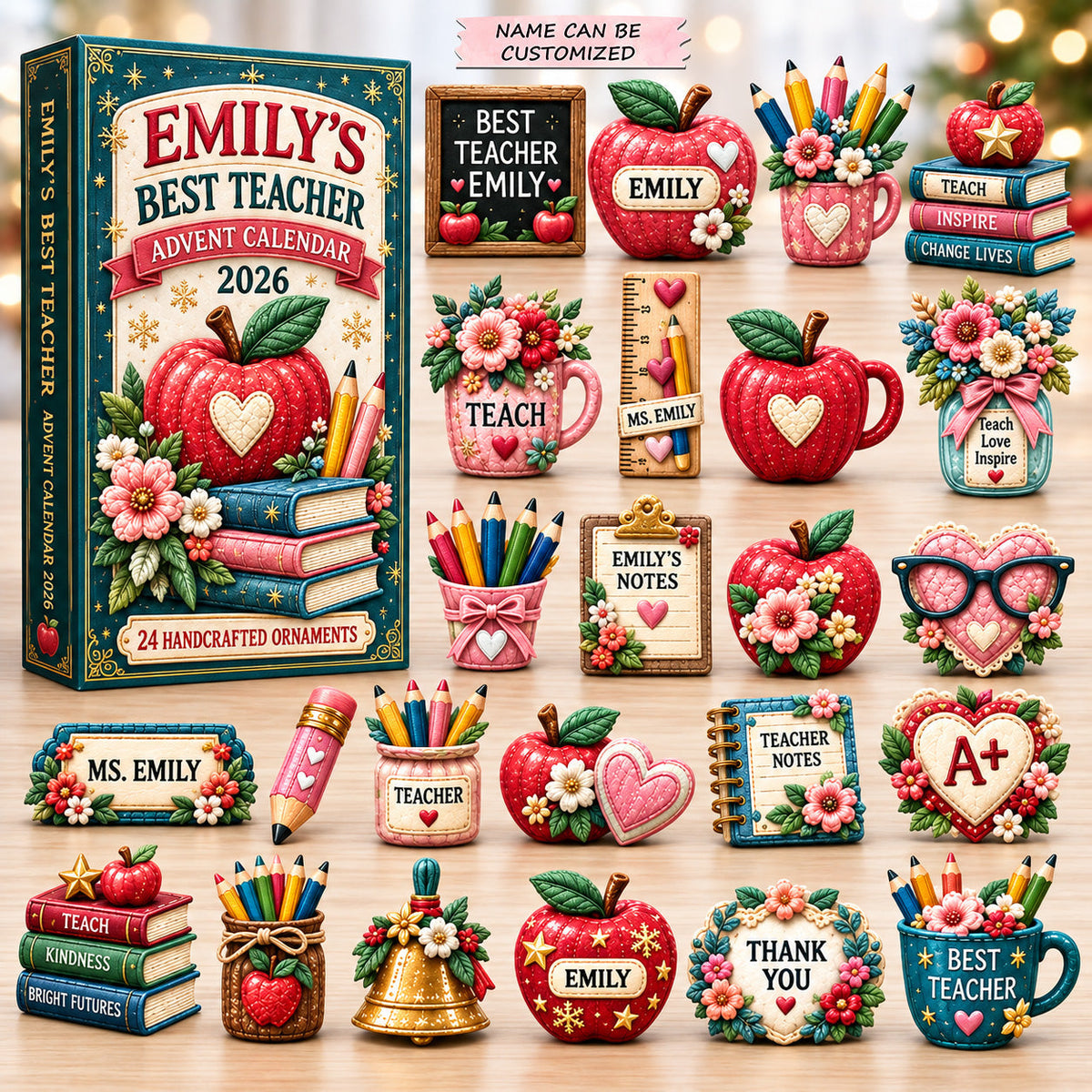 Personalized Best Teacher Ever Advent Calendar 2026