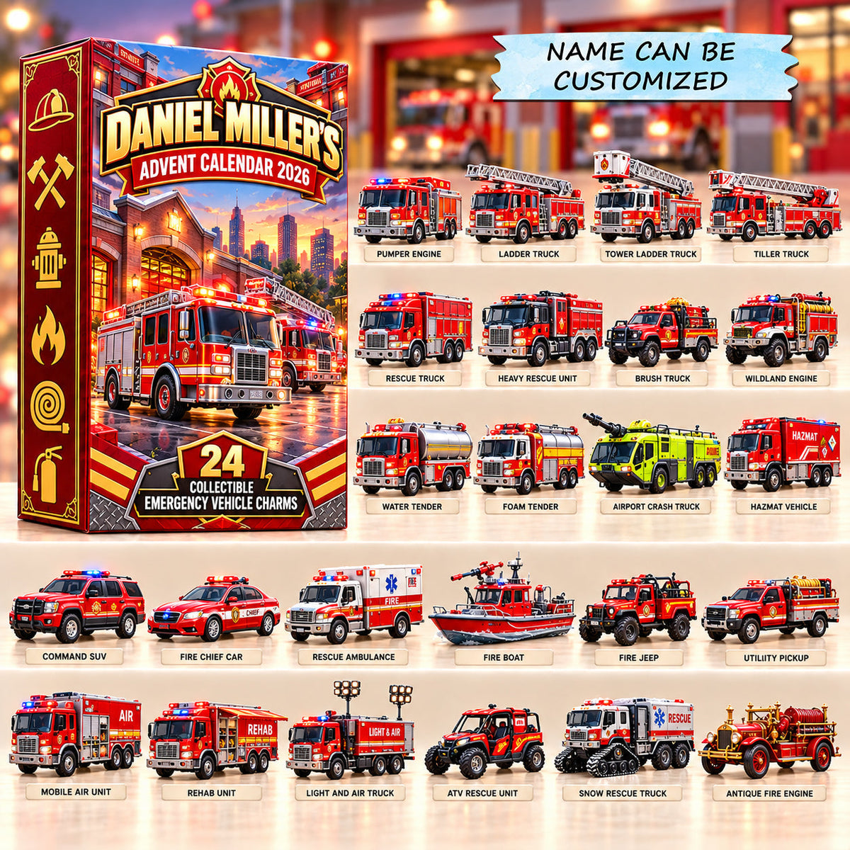 Personalized Blaze Fleet Advent Calendar 2026