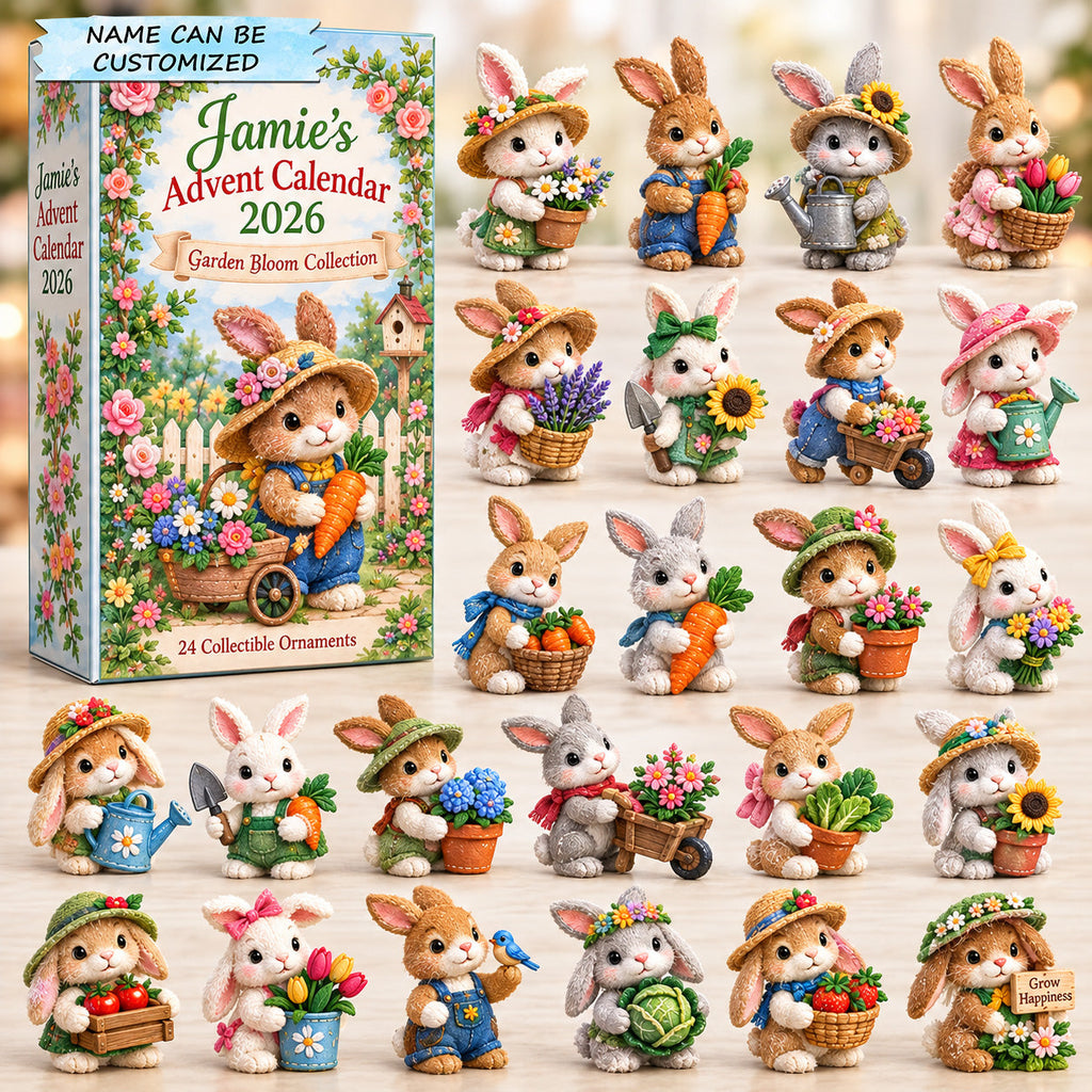 Personalized Bunny Garden Bloom Advent Calendar 2026