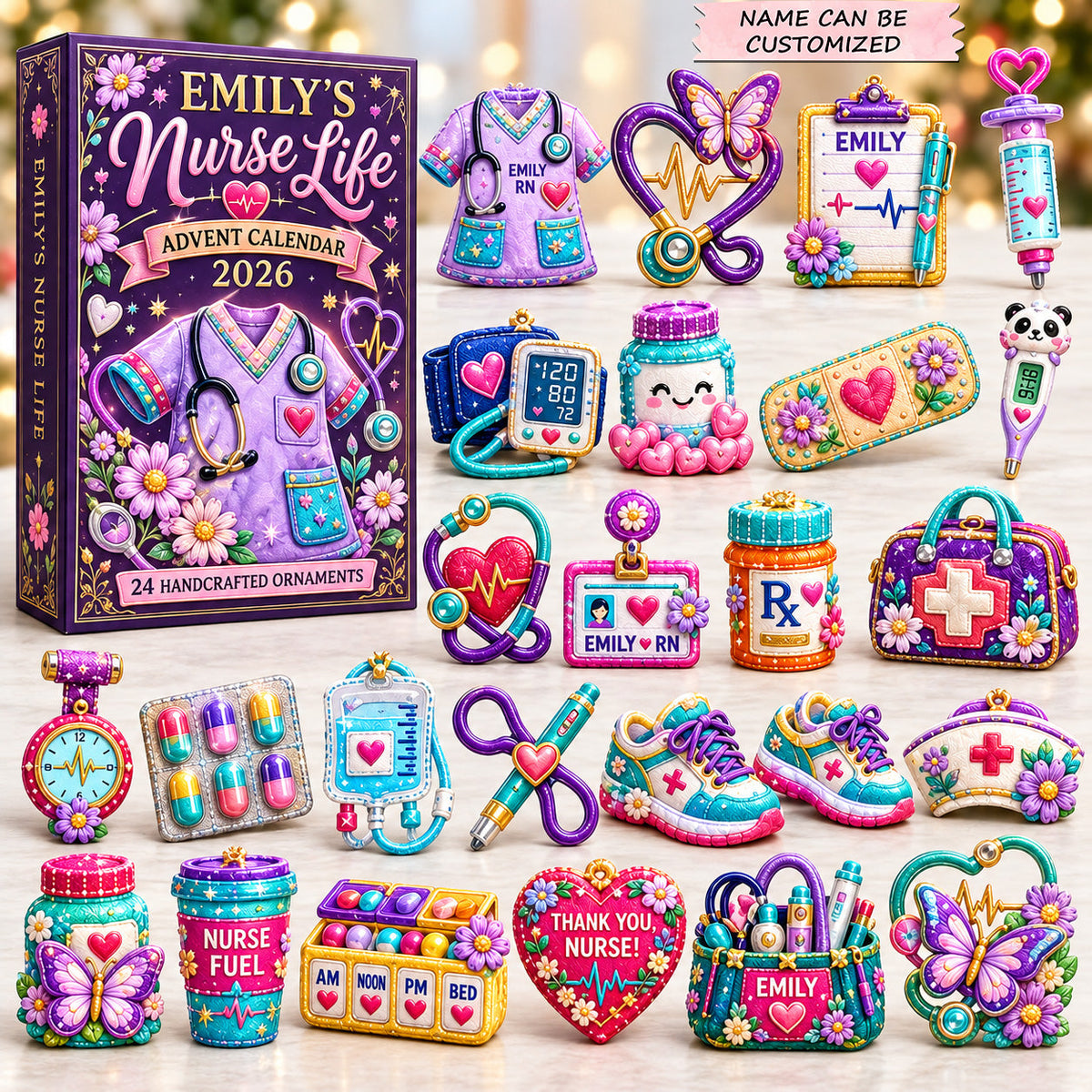 Personalized Butterfly Nurse Life Advent Calendar 2026