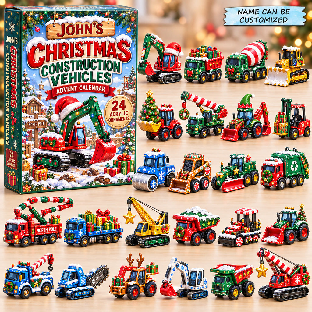 Personalized Christmas Constructive Vehicles Advent Calendar 2026