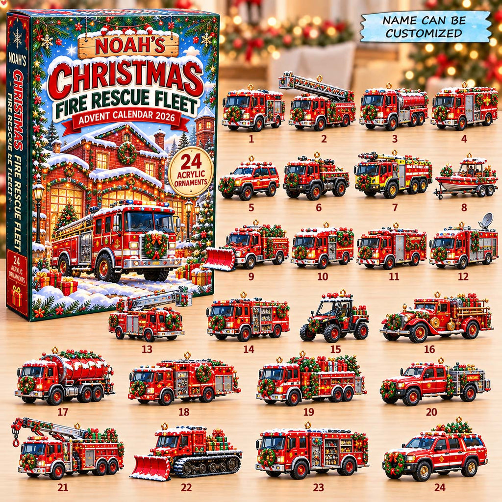 Personalized Christmas Fire Rescue Fleet Advent Calendar 2026
