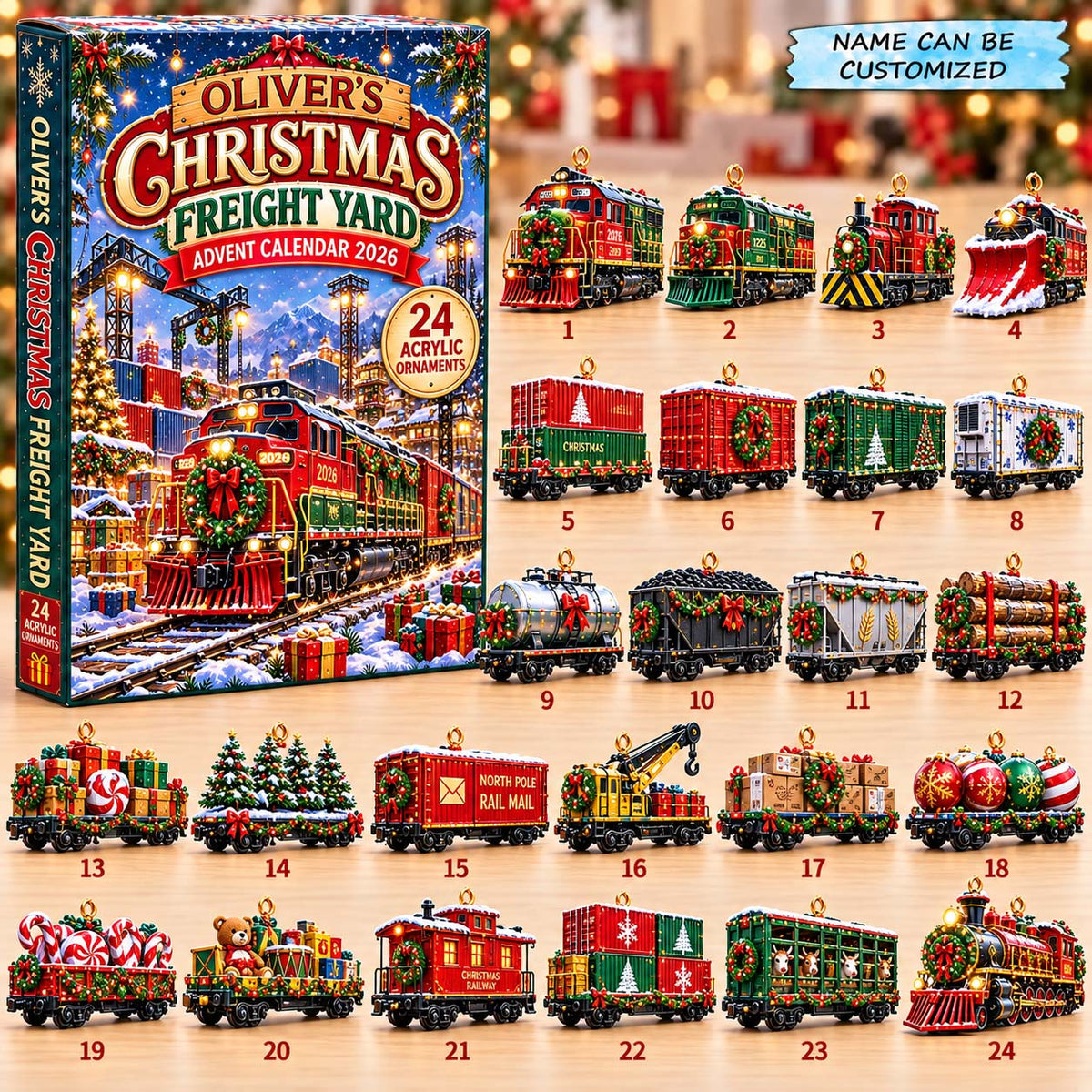Personalized Christmas Freight Yard Advent Calendar 2026